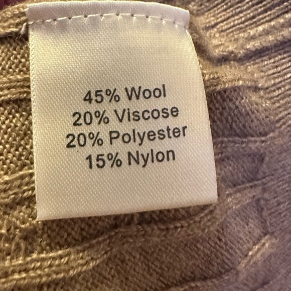 Kallspin Men’s cable knit 45% wool blend sweater Large Coffee tan - Picture 6 of 11